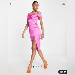 First Distraction Pink Satin Dress
